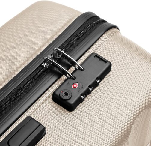 KONO Suitcase Travel Suitcase Lightweight Hard Shell Rolling Suitcase with TSA Lock and 4 Wheels, gold – Bild 2
