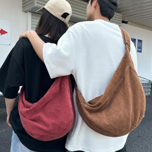 ibalulu Crossbody Bag Women's Men's Shoulder Bag Women's Cord Bag Handbag Women's Large Casual Shoulder Bag with Adjustable Shoulder Strap for School Office Work Travel Excursion Shopping – Bild 7