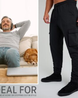 CityComfort Men’s Long Jogging Bottoms with 4 Pockets Jogging Cargo Trousers Casual Trousers – Gifts for Men