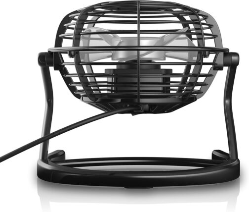 CSL - USB fan | Table fan / fan / fan | ideal for the desktop incl. On/off switch. PC / MAC / laptop | in black – Bild 3