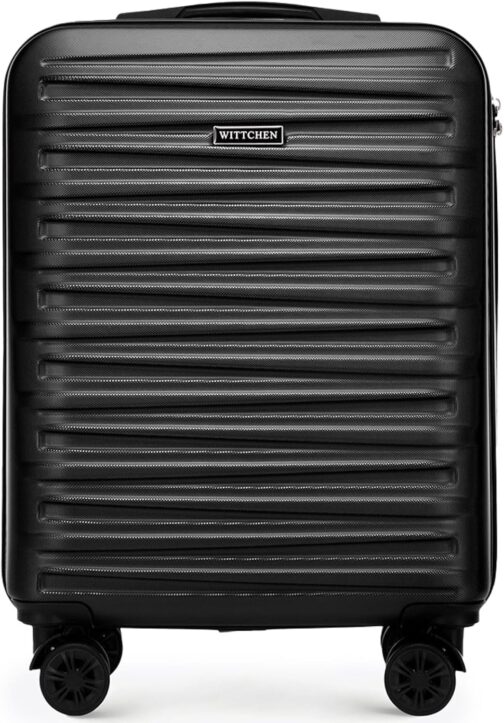 WITTCHEN Skyspeed Line ABS Hard Shell Suitcase Travel Suitcase Trolley Combination Lock Telescopic Handle 4 Wheels, black