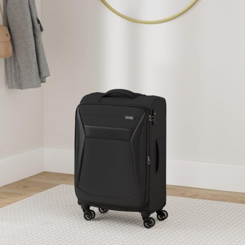 Travelite Chios Trolley Series 4-Wheel Suitcase Set Soft Shell Sizes L/M/S, black, Soft luggage trolley with 4 wheels – Bild 2