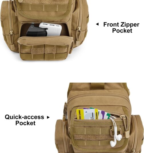 G4Free Tactical Chest Bag Military Shoulder Bag Chest Sling Pack Molle Army Crossbody Bag Military Shoulder Bag Single Strap Backpack for Travel Hiking Camping Trekking – Bild 4