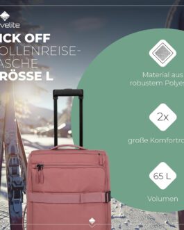 Travelite Kick-off trolley, rosé, 68 cm (Trolley M)