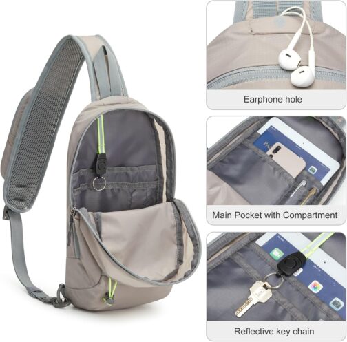 G4Free Shoulder Bag, RFID Blocking Crossbody Backpack with Front Pocket, Hiking Daypack, Chest Bag for Men and Women – Bild 2