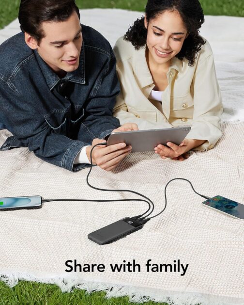 Charmast Power Bank, Ultra Slim 10400 mAh Power Bank, Small But Strong, USB C In&Out Power Bank, 3A Outputs with LED Display, Compatible with iPhone 16/15/14/13/12/11/X/8 Pro Max Plus, iPad, Samsung, – Bild 4