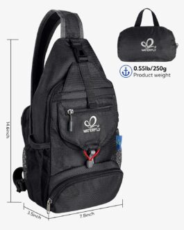 Waterfly Chest pocket sling bag small, Foldable Men’s Crossbody Bag, Sling Bag, Crossover, Shoulder Backpack, Men and Women for Travel and Hiking