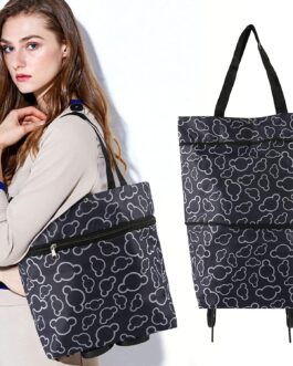 Bipl Foldable Shopping Bag with Wheels, Trolley Shopping Trolley, Shopping Trolley, Foldable Multifunctional Travel Shopping Bag, Robust, Ideal for Kitchen, Birthday, Valentine’s Day, Women, Mother’s