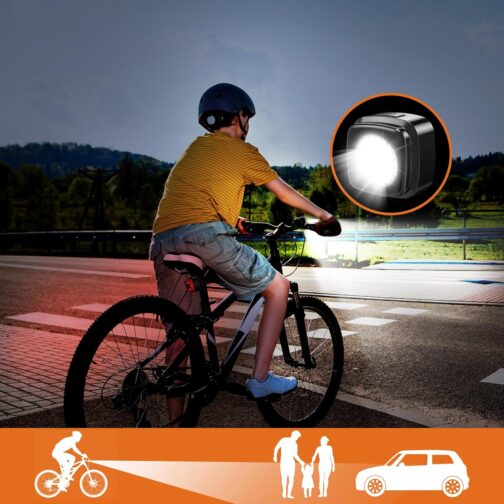 OnMeto Front Light for Bicycle, IPX5 Waterproof Scooter Light, Rechargeable USB Bicycle Headlight, Accessories for Road Bike, Mountain Bike, for Adults, Men, Women, Children – Bild 4