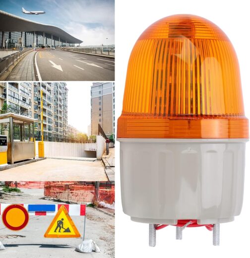 Fafeicy LED Flash Light, 5 W 220 V AC Warning Light, LED Lamp Sound and Lighting Alarm Equipment, for Office Buildings, Schools (Yellow), Buttons and Indicators – Bild 6