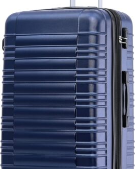 Beibye Twin-Wheeled Travel Suitcase, Hard Shell Trolley Suitcase, M/L/XL Set, dark blue