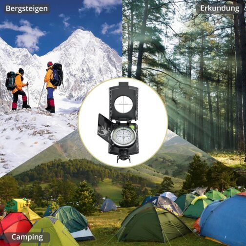 Anbte Kompass Militär mit Klinometer Professioneller Marschkompass IP65 Compass mit Tragetasche Wasserdicht Navigation Compass für Jagd Camping Wandern Outdoor-Aktivitäten – Bild 6