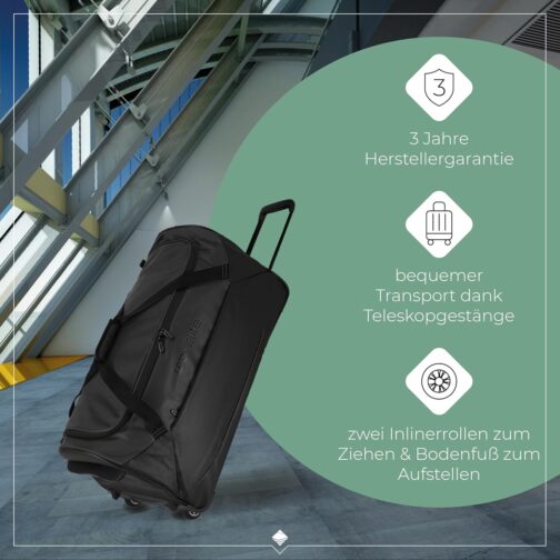 travelite Trolley Travel Bag with Wheels Made of Water Resistant Material, black, Wheeled travel bag made of water-repellent material – Bild 5