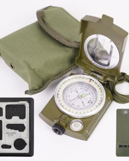 Outdoor Metal Compass with Sight Lens, Ruler, Multi-in-1 Tool and Whistles, Multifunctional Orienteering Compass for Map Reading, Navigation, Hiking, Adventure