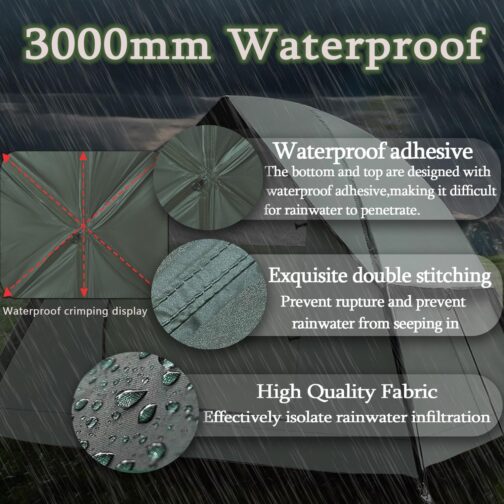 Camping Tent 2-3 Person Dome Tent Ultralight Tents Double Layer Waterproof & Windproof Family Tent for Camping and Picnic, Easy to Assemble Outdoor Tent for Garden, Hiking Trip – Bild 6