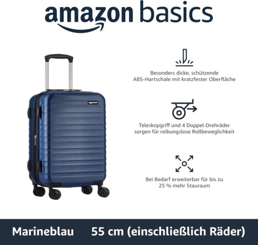 Amazon Basics Hard Shell - Suitcase ABS Polyester, navy – Bild 2