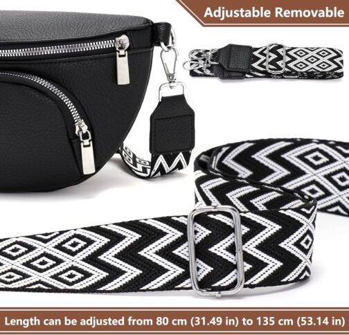 Rorimyth Bum Bag Women's Black Shoulder Bag Women's Small Handbag Women's Crossbody Bag Women's Belt Bag Women – Bild 7