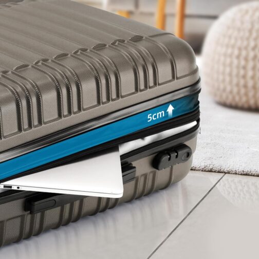 BEIBYE Hard Shell Suitcase, Trolley Suitcase, Travel Suitcase, Twin Wheels Suitcase Set, coffee – Bild 3