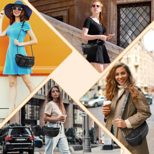 BROTOU Leather Mobile Phone Shoulder Bag, Genuine Crossbody Bag with 2 Wide Shoulder Straps, Card Holder, with Small Leather Case, Black Shoulder Bag, Women's Leather Shoulder Bag, Women's Small – Bild 7