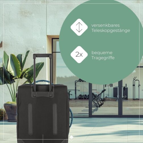 Travelite Trolley Travel Bag with Wheels, Small, Kick Off, Practical Hand Luggage, Trolley for Holidays and Sports, petrol – Bild 5
