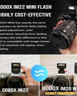 Godox Blitz iM22 Mini Camera Flash, Manual Flash Speedlite, 5 Power Levels, 440 Flashes at Full Power, Flash Compatible with Ricoh GR III RG iii X, Canon Sony Nikon Fujifilm Pentax