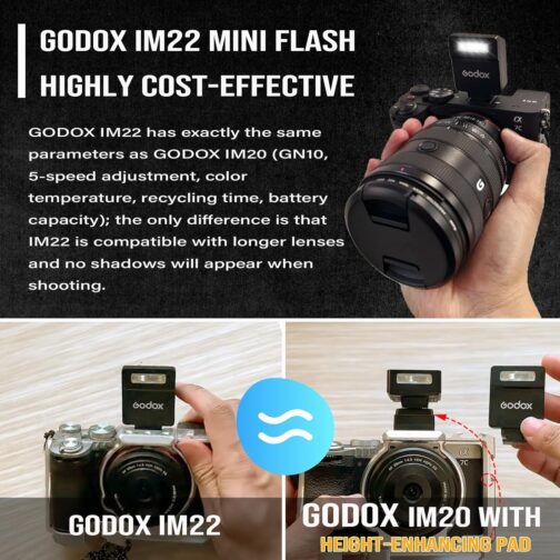 Godox Blitz iM22 Mini Camera Flash, Manual Flash Speedlite, 5 Power Levels, 440 Flashes at Full Power, Flash Compatible with Ricoh GR III RG iii X, Canon Sony Nikon Fujifilm Pentax – Bild 2