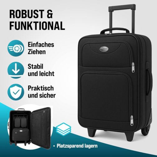 Exclusive 4pce Trolley Set Travel Suitcase Baggage Luggage - Storable in each other! – Bild 5