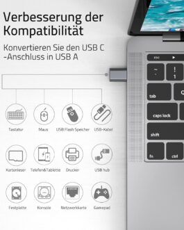 Syntech USB C to USB Adaptor, Space grey