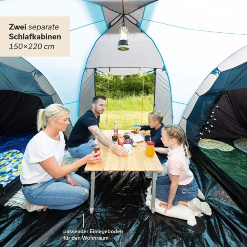 Skandika Dome Tent Hammerfest 4/4+ | Camping Tent 4 People with/without Sewn-in Tent Floor, with/without Sleeper Technology, 2 Cabins, 2 m Standing Height, Waterproof, 3000 mm Hydrostatic Head | – Bild 3