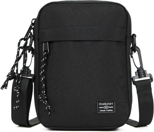 Mobile Phone Shoulder Bag Small Men's Bag for Hanging Small Waterproof Zip Mobile Phone Shoulder Bag Holster Men's Mobile Phone Case with Shoulder Strap Mobile Phone Wallet Purse Handbag