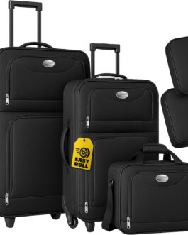 Exclusive 4pce Trolley Set Travel Suitcase Baggage Luggage – Storable in each other!