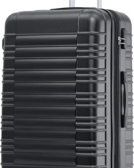 Beibye Twin-Wheeled Travel Suitcase, Hard Shell Trolley Suitcase, M/L/XL Set, Black