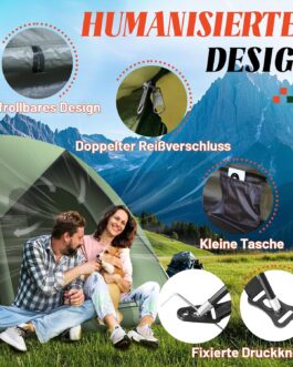 Zelt 2-3 Personen Camping Zelt, Ultraleichte Kuppelzelt Wasserdicht & Winddicht 3-4 Saison, Kleine Packungsgröße, Geeignet für Trekking, Camping, Outdoor