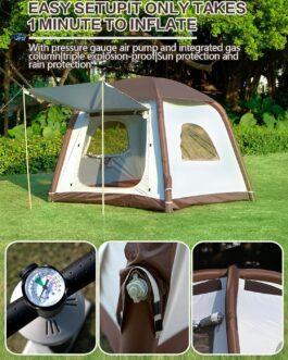 DanCoom Inflatable Tent 2/4/6/8 Person Tents for Camping, Big Air House Tent Contains Rainfly, Easy Setup Large Inflate Tents for Outdoor Camping, Glamping Tents Large Apse