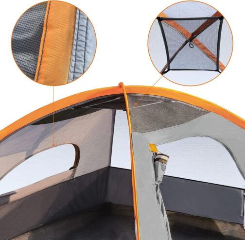 Amazon Basics Camping Dome Tent with Rain Cover and Carry Bag, Waterproof 3 Season Tent, Easy to Assemble, 4/8 People – Bild 4
