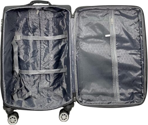 MY TRAVEL BAG Suitcase, Hand Luggage, Fabric Rolling Suitcase, Travel Suitcase, Trolley, Expandable with Twin Wheels (M/L/XL/XXL or Set of 4) Soft Luggage, black, Hand luggage (55 cm), Fabric case – Bild 8