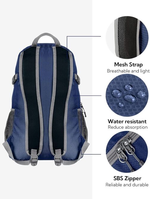 Waterfly Hiking Backpack, Ultralight Outdoor Backpack Foldable Waterproof Multifunctional Daypack for Cycling Travel Climbing Sports, 20 Litres – Bild 5