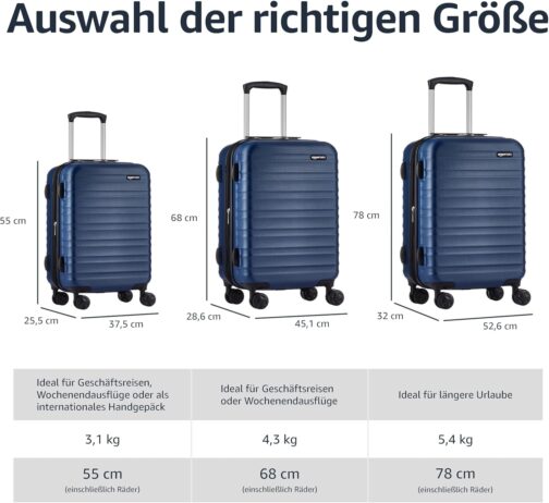 Amazon Basics Hard Shell - Suitcase ABS Polyester, navy – Bild 5