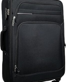 MY TRAVEL BAG Suitcase, Hand Luggage, Fabric Rolling Suitcase, Travel Suitcase, Trolley, Expandable with Twin Wheels (M/L/XL/XXL or Set of 4) Soft Luggage, black, Hand luggage (55 cm), Fabric case