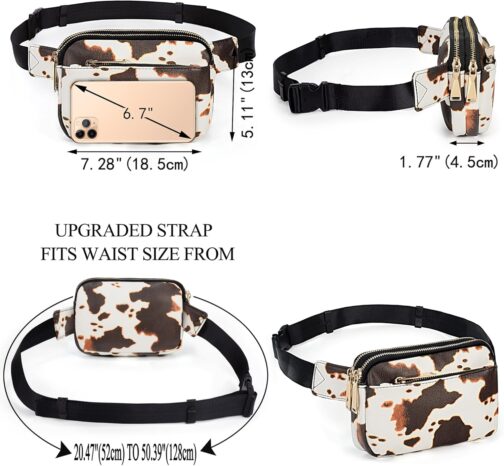 UTO Bum Bag Waist Bag for Men and Women Waterproof Nylon Fashion Slim Lightweight Waist Pack Bag with 3 Zip Pockets – Bild 7
