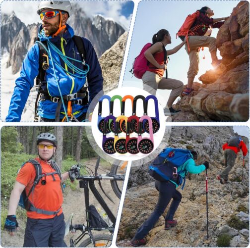 kodivenj Pack of 18 Compass with Carabiner Hook, Mini Compass Keychain, Multifunctional Portable for Outdoor Hiking Camping – Bild 7