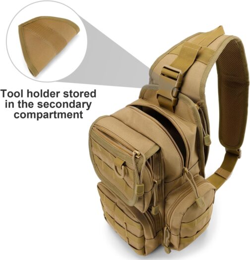 G4Free Tactical Chest Bag Military Shoulder Bag Chest Sling Pack Molle Army Crossbody Bag Military Shoulder Bag Single Strap Backpack for Travel Hiking Camping Trekking – Bild 3