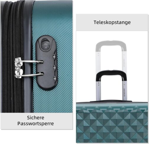 BEIBYE Twin-Wheels 2066 Hard Shell Trolley Suitcase, Travel Suitcase, Luggage, M–L–XL Set, Dark green – Bild 6