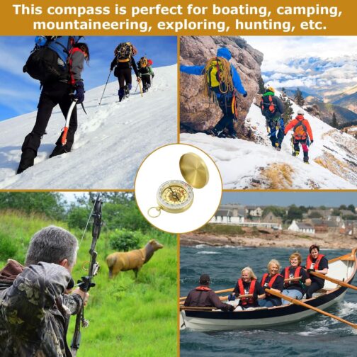 Compass Outdoor Compass, Compass, Children, Compass, Portable Compass, Pocket Compass, Hiking Compass, Portable with Luminous Numbers, for Outdoor Activities such as Camping Hiking Also – Bild 5