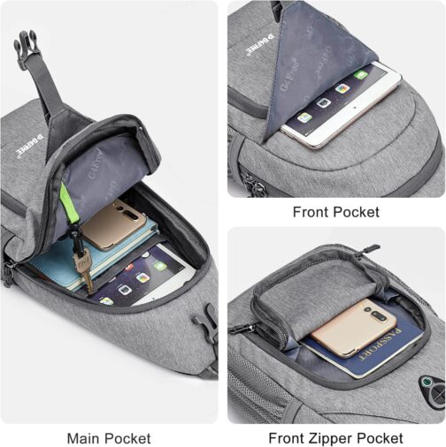 G4Free Sling Bag Backpack Chest Bag Shoulder Bag Anti-Theft Crossbody Gym Daypack with Headphone Hole for Outdoor Cycling Travel Hiking Men Women – Bild 3