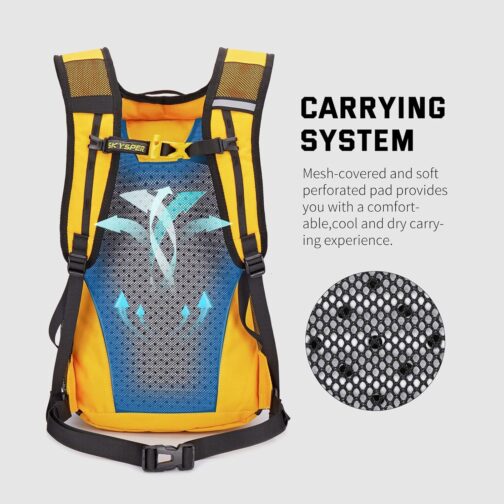 SKYSPER Lightweight Hiking Backpack Small Backpack with Back Ventilation Trekking Backpack Made of Breathable 3D Air Mesh Polyester Camping Outdoor Hiking Backpack – Bild 3
