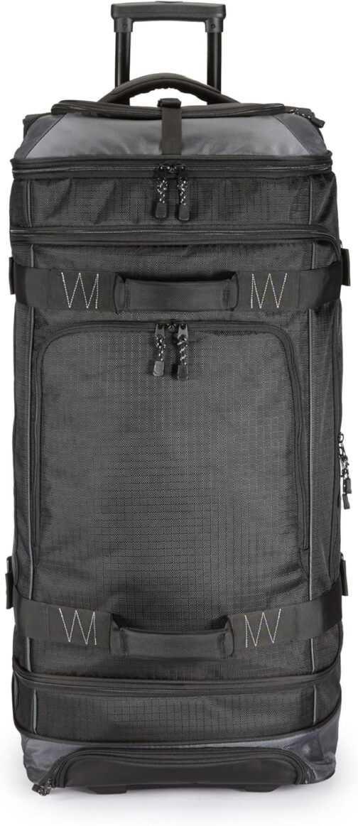Amazon Basics - Duffel Travel Bag with Wheels, Ripstop, black, 35"