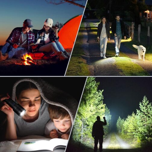 cinlinso LED Torch 500,000 Lumens, Extremely Bright Torch USB-C Rechargeable Tactical Torches with Holster, 7 Light Modes, Zoomable, IPX6 Waterproof for Camping, Hiking, Emergencies (with Battery) – Bild 8