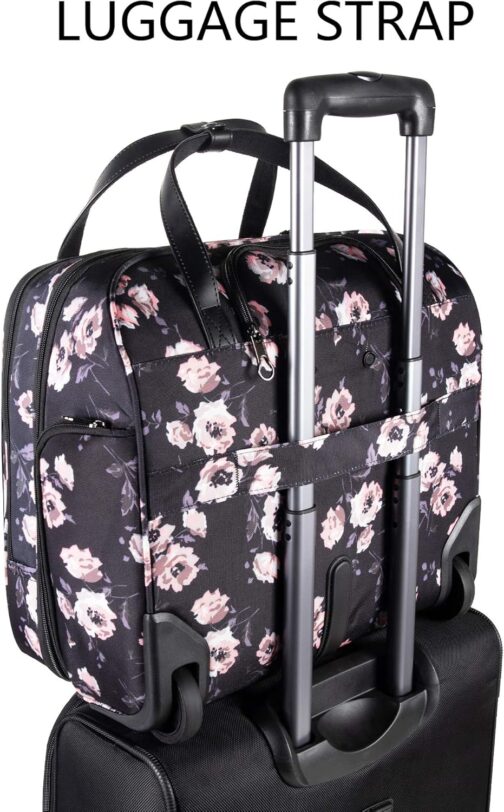 KROSER Trolley Business Laptop Case Laptop Bag Rolling Suitcase with Wheels Up to 15.6 Inch Laptop Waterproof Overnight Rolling Bag with RFID Pockets for Travel / School / Men / Women Reusable, Rose – Bild 6