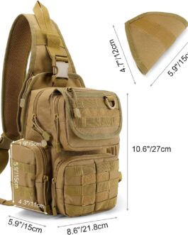 G4Free Tactical Chest Bag Military Shoulder Bag Chest Sling Pack Molle Army Crossbody Bag Military Shoulder Bag Single Strap Backpack for Travel Hiking Camping Trekking